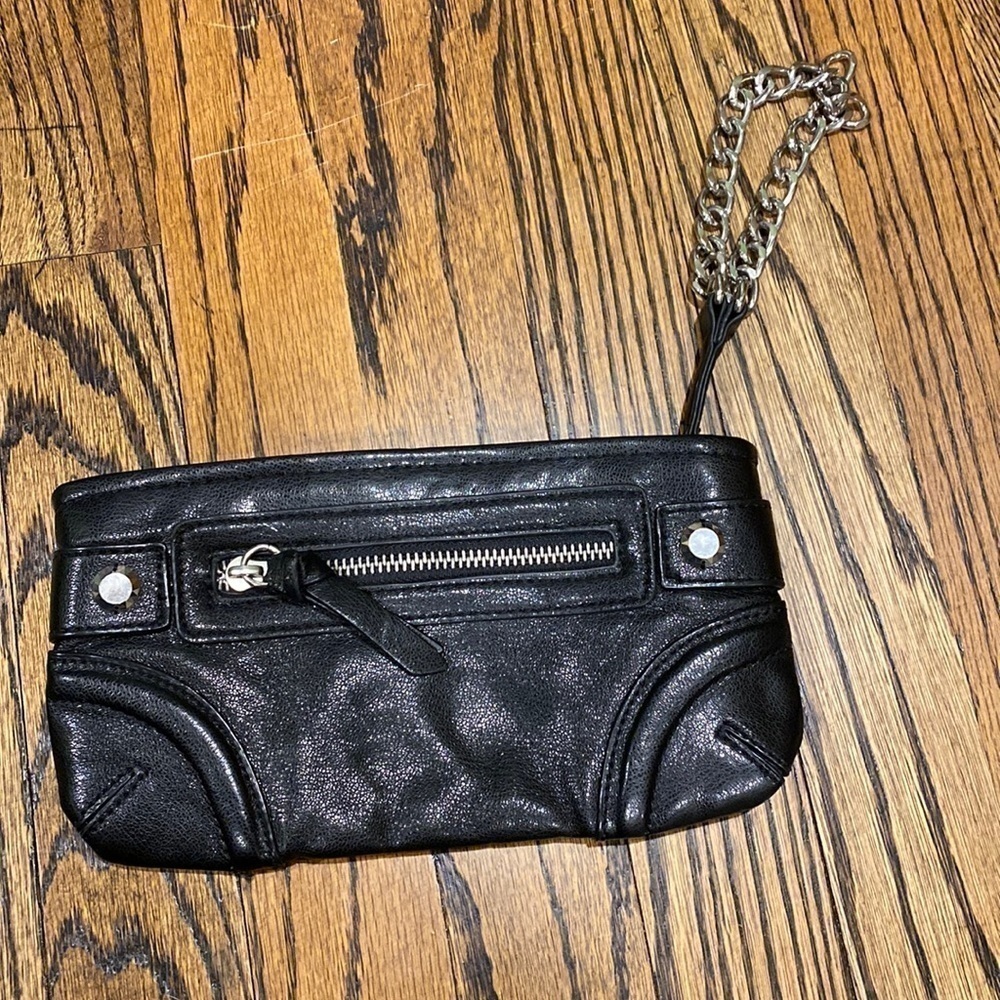 Express Black Faux Leather Wristlet EUC